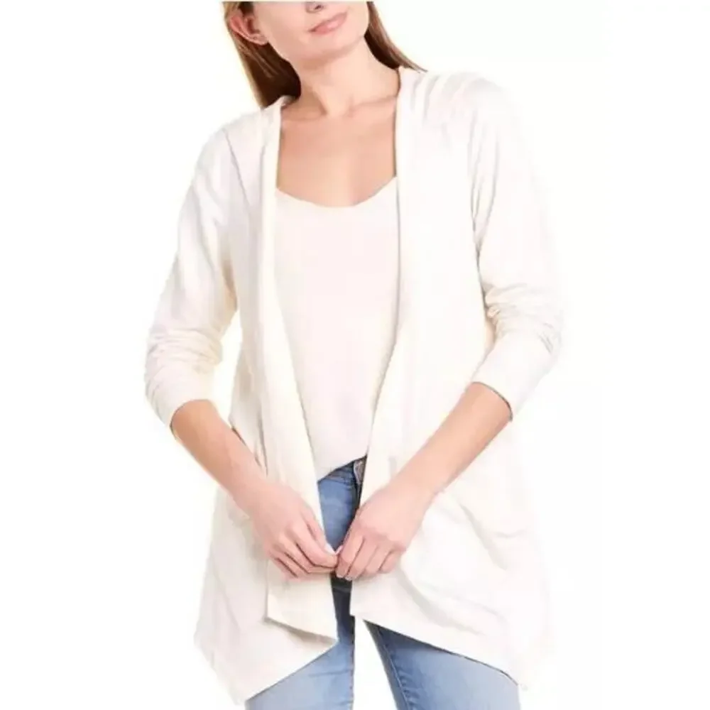 Tommy Bahama Silky Sands Foil Open Shimmer Cardigan Sweater Coconut Size M NWT